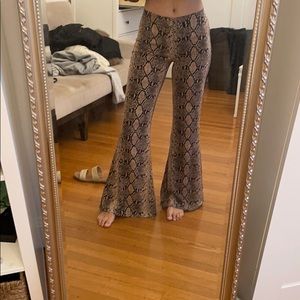 Zara Snakeskin Flare Pants
